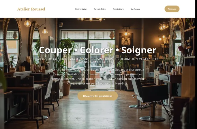 Preview of the home page of demo-coiffeur.agentwealthy.com