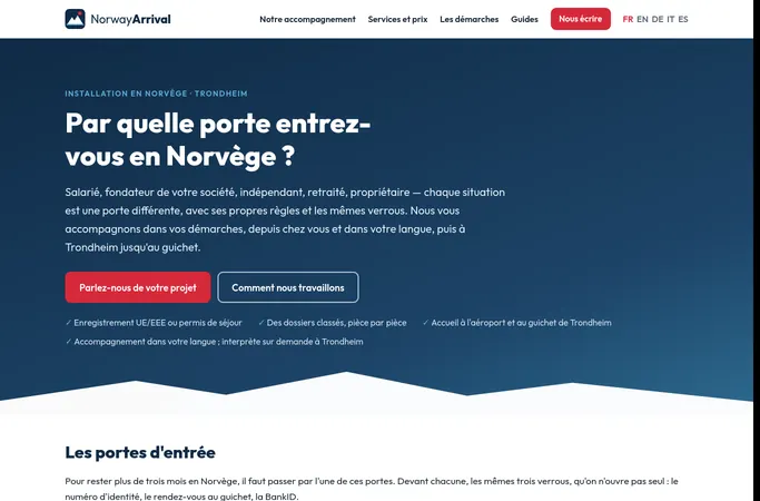 Preview of the home page of norway-arrival.com